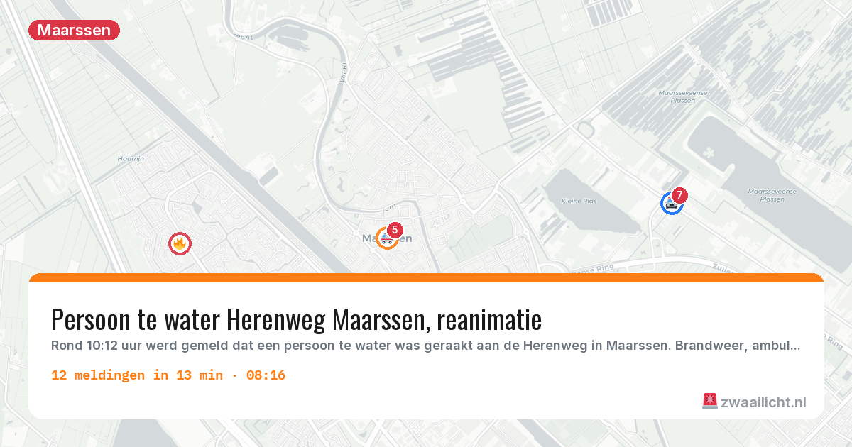 Kaart van de activiteitspiek bij Maarssen
