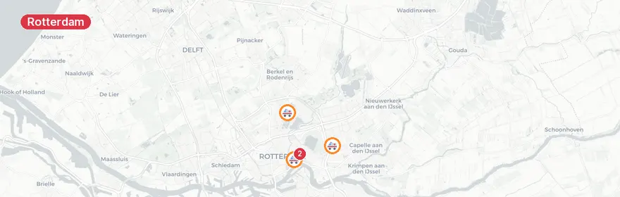 Kaart van Meerdere ambulanceritten Maasstadweg Rotterdam