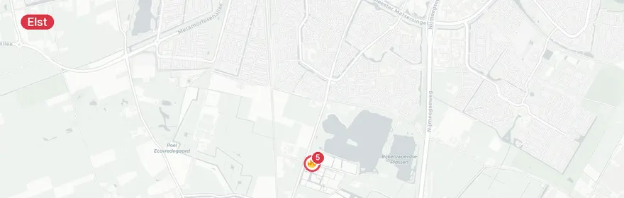 Kaart van Persoon te water Waterrijksepad Elst