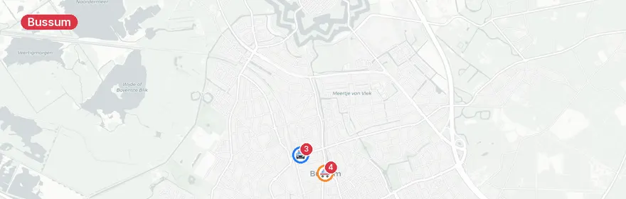 Kaart van Reanimatie Generaal de la Reijlaan Bussum