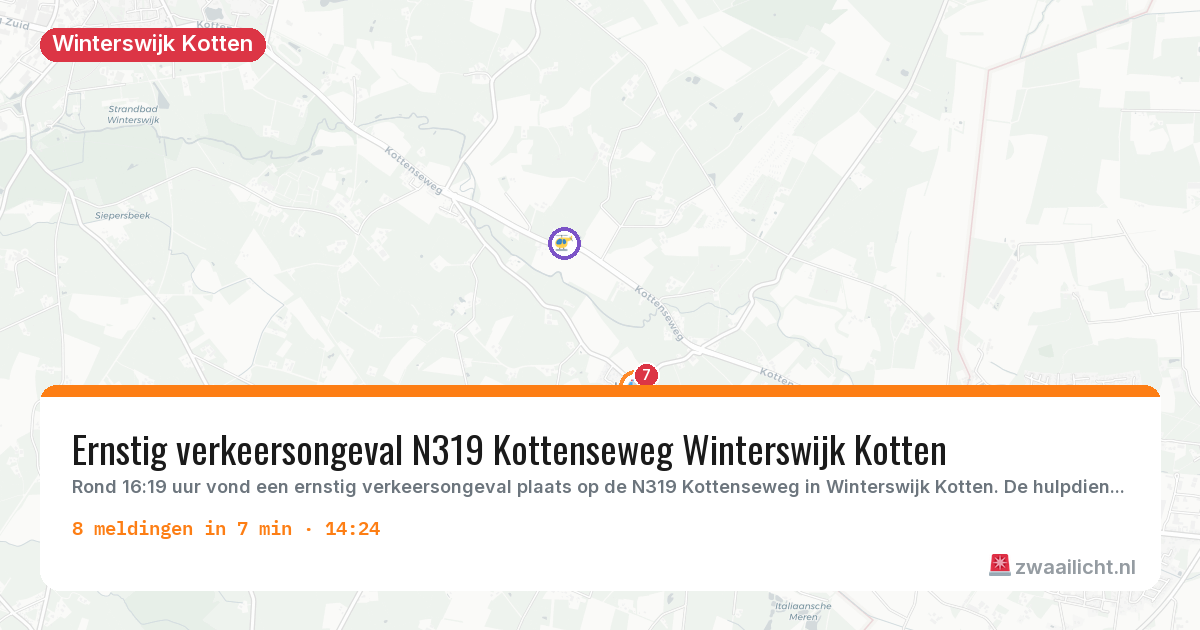 Kaart van de activiteitspiek bij Winterswijk Kotten