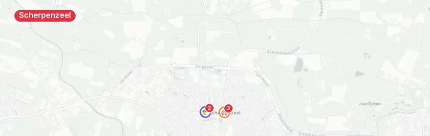 Kaart van Reanimatie Dorpsstraat Scherpenzeel, traumahelikopter ing...