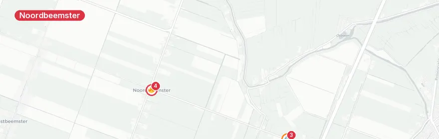 Kaart van Auto te water na aanrijding Oosthuizerweg Noordbeemster