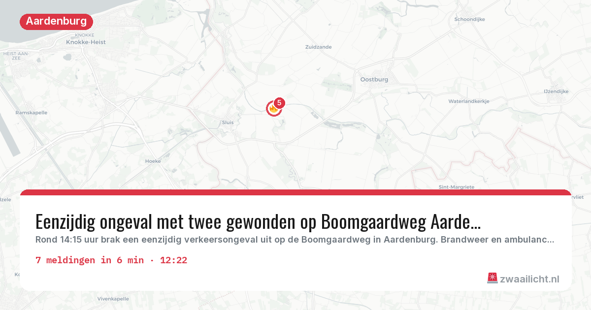 Kaart van de activiteitspiek bij Aardenburg