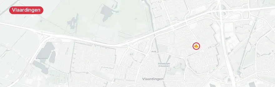 Kaart van Woningbrand na explosie Coornhertstraat Vlaardingen