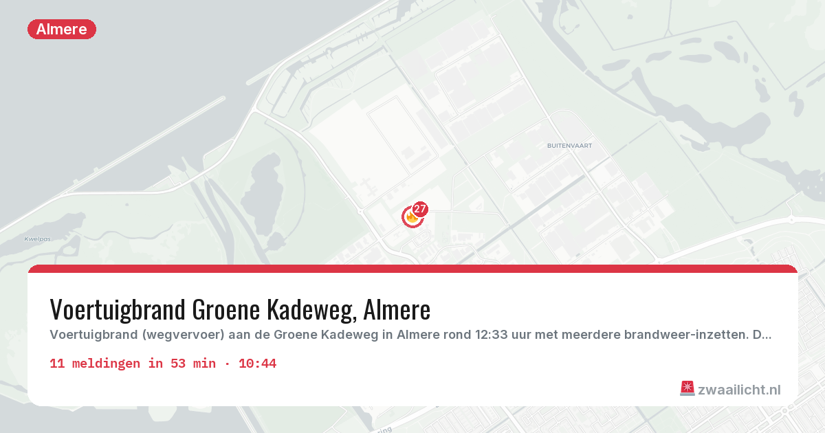 Kaart van de activiteitspiek bij Almere