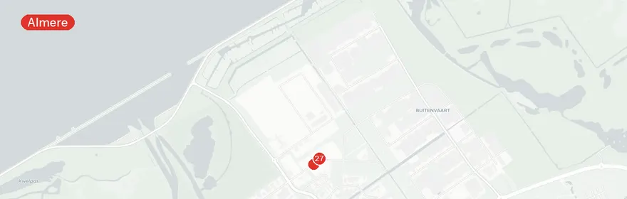 Kaart van Brand caravanstalling Groene Kadeweg Almere