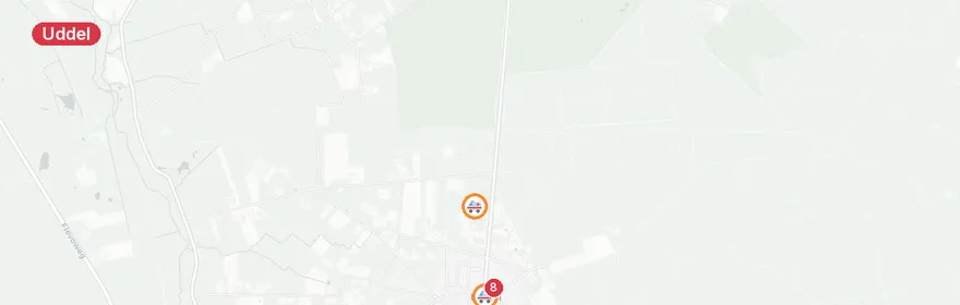 Kaart van Ernstig verkeersongeval N310 Uddel, voetganger bekneld