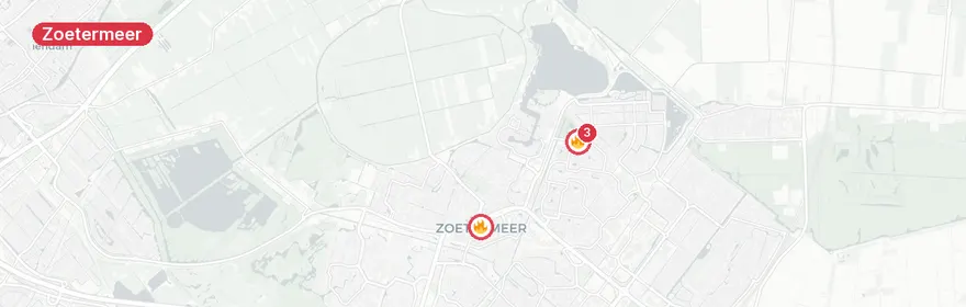 Kaart van Uitslaande zolderbrand Weidedreef Zoetermeer
