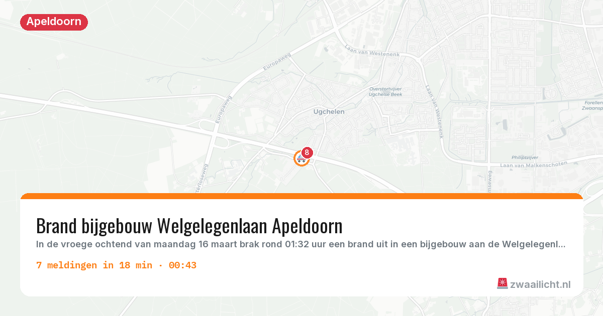 Kaart van de activiteitspiek bij Apeldoorn