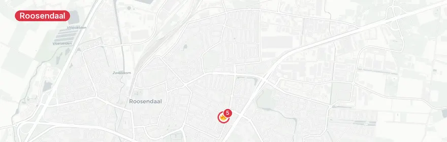 Kaart van Woningbrand Kamperfoelieflat Roosendaal