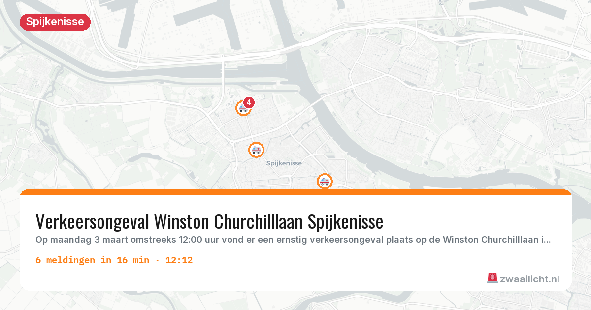 Kaart van de activiteitspiek bij Spijkenisse