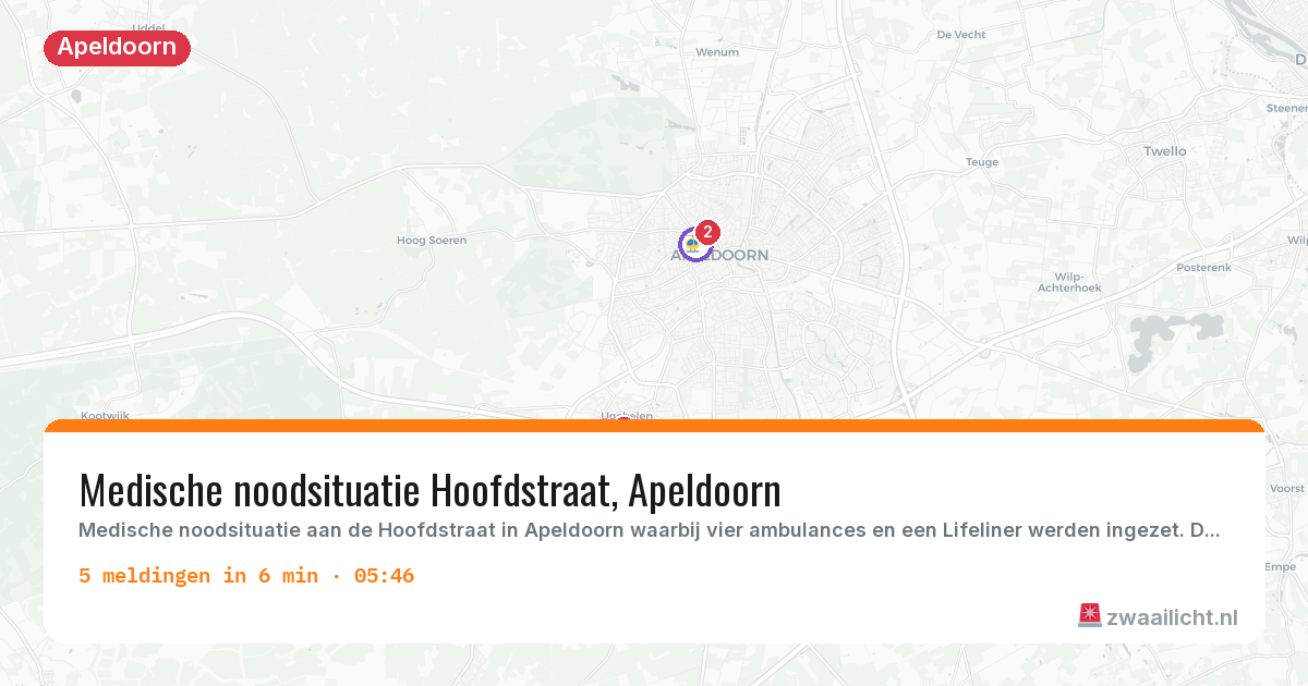 Kaart van de activiteitspiek bij Apeldoorn