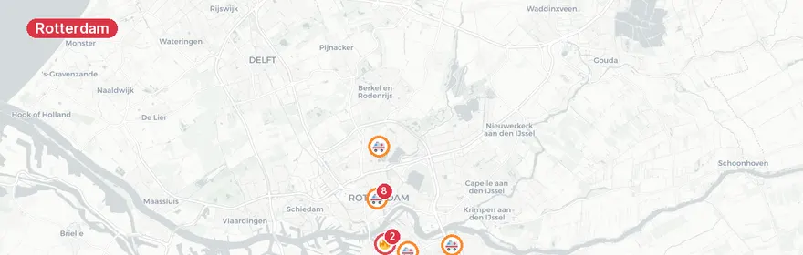 Kaart van Industriebrand Brielselaan Rotterdam