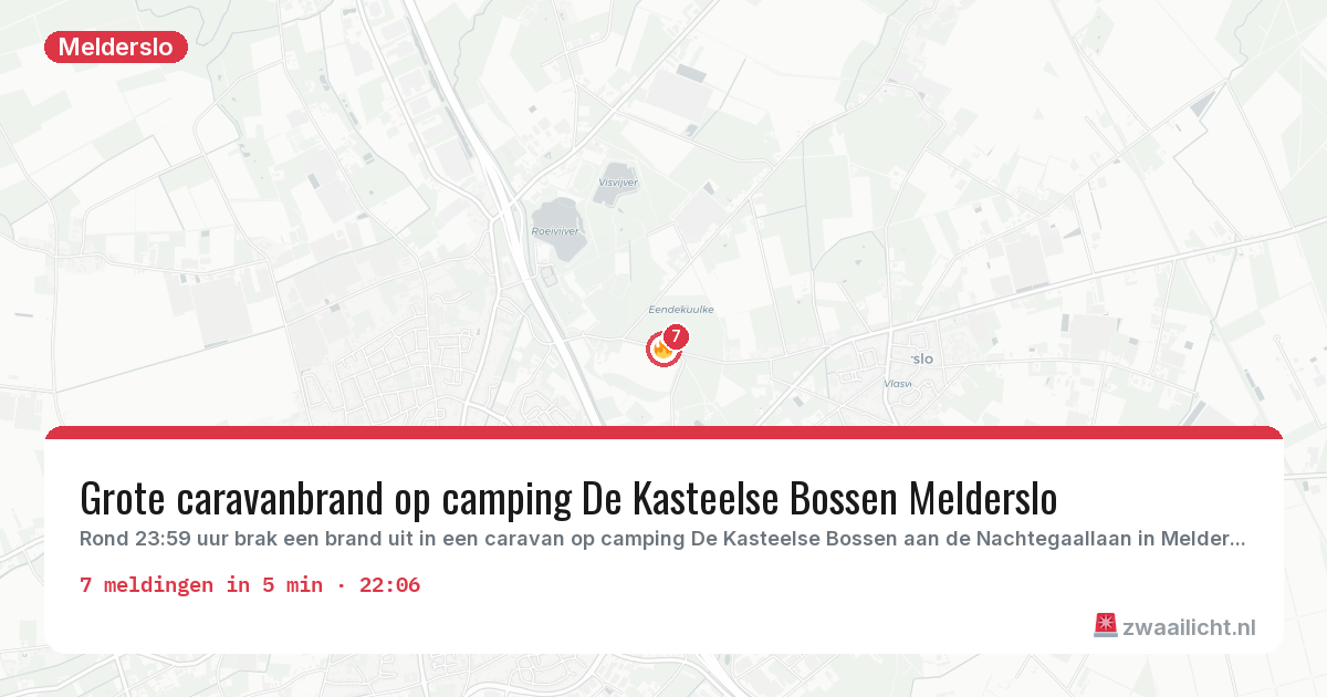 Kaart van de activiteitspiek bij Melderslo