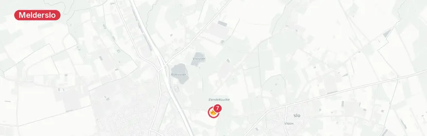 Kaart van Grote caravanbrand op camping De Kasteelse Bossen Melderslo