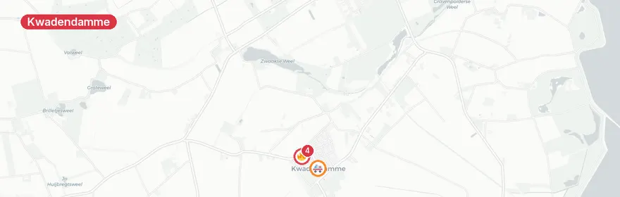 Kaart van Grote brand schuur Kerkeboomgaardstraat Kwadendamme