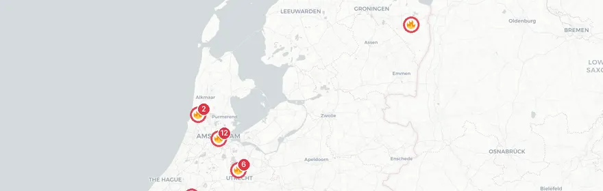Kaart van Woningbrand Toldwarsstraat Amsterdam