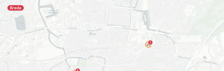 Kaart van Reanimatie Spoorstraat Breda, traumahelikopter ingezet
