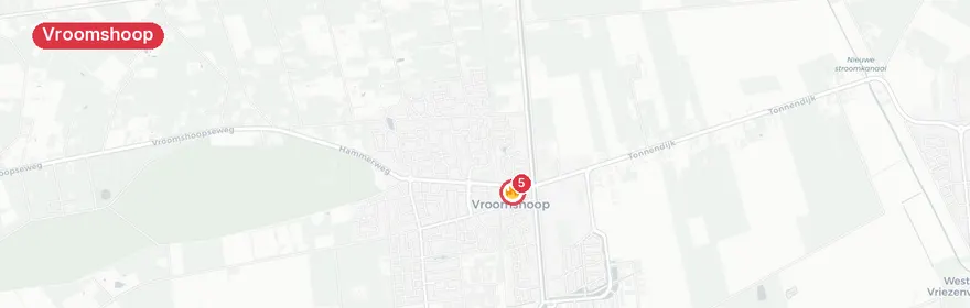 Kaart van Twee branden tegelijk in Vroomshoop; woningen ontruimd