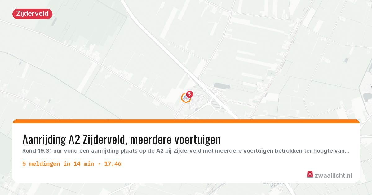 Kaart van de activiteitspiek bij Zijderveld