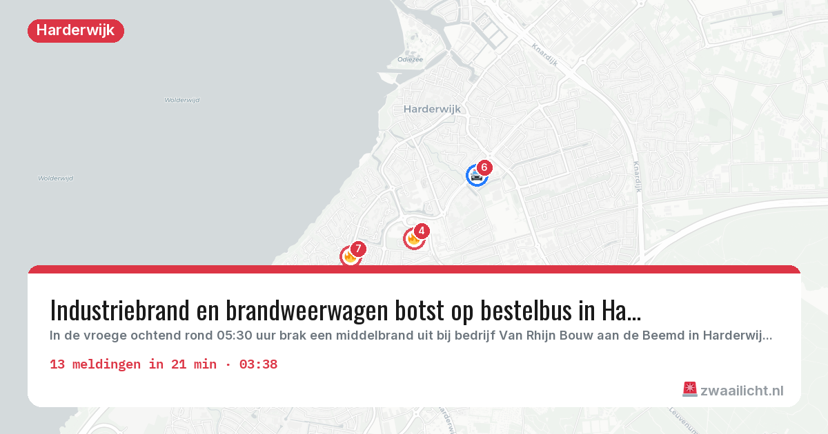Kaart van de activiteitspiek bij Harderwijk