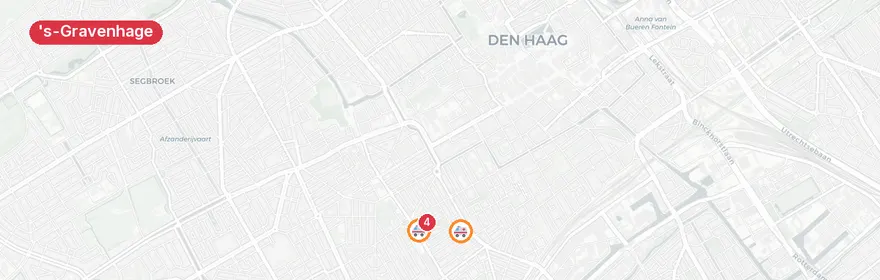 Kaart van Verkeersongeval Hoefkade, Den Haag