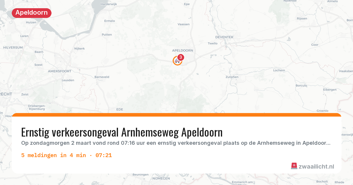 Kaart van de activiteitspiek bij Apeldoorn