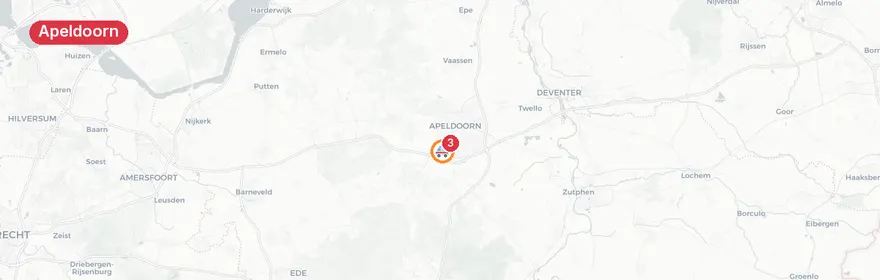 Kaart van Ernstig verkeersongeval Arnhemseweg Apeldoorn