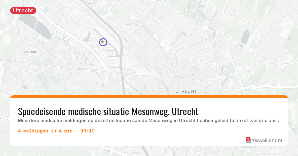 Kaart van de activiteitspiek bij Utrecht