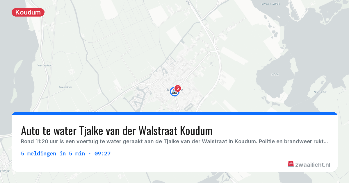 Kaart van de activiteitspiek bij Koudum