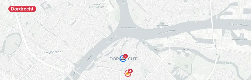 Kaart van Woningbrand Blekersdijk Dordrecht