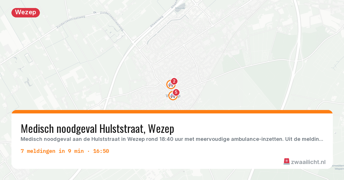 Kaart van de activiteitspiek bij Wezep