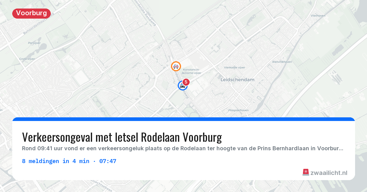 Kaart van de activiteitspiek bij Voorburg
