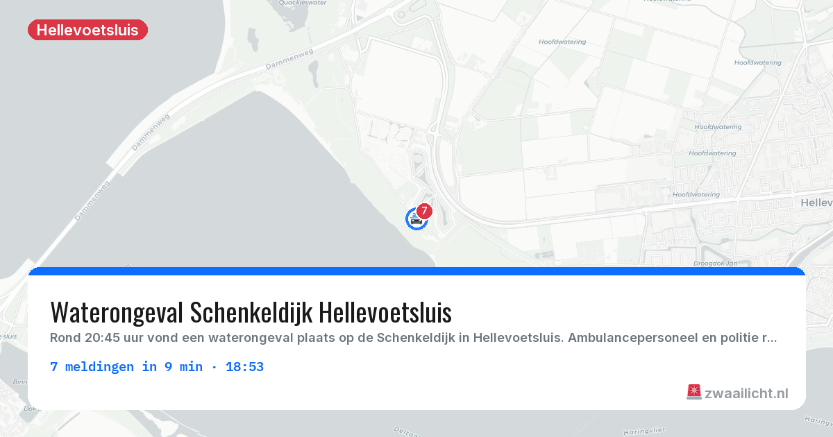 Kaart van de activiteitspiek bij Hellevoetsluis