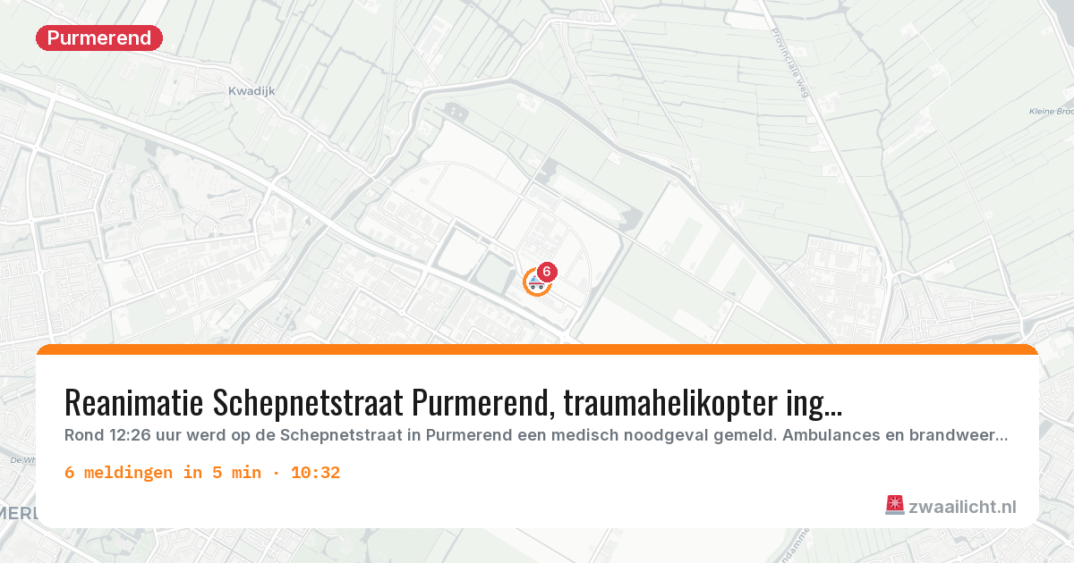 Kaart van de activiteitspiek bij Purmerend