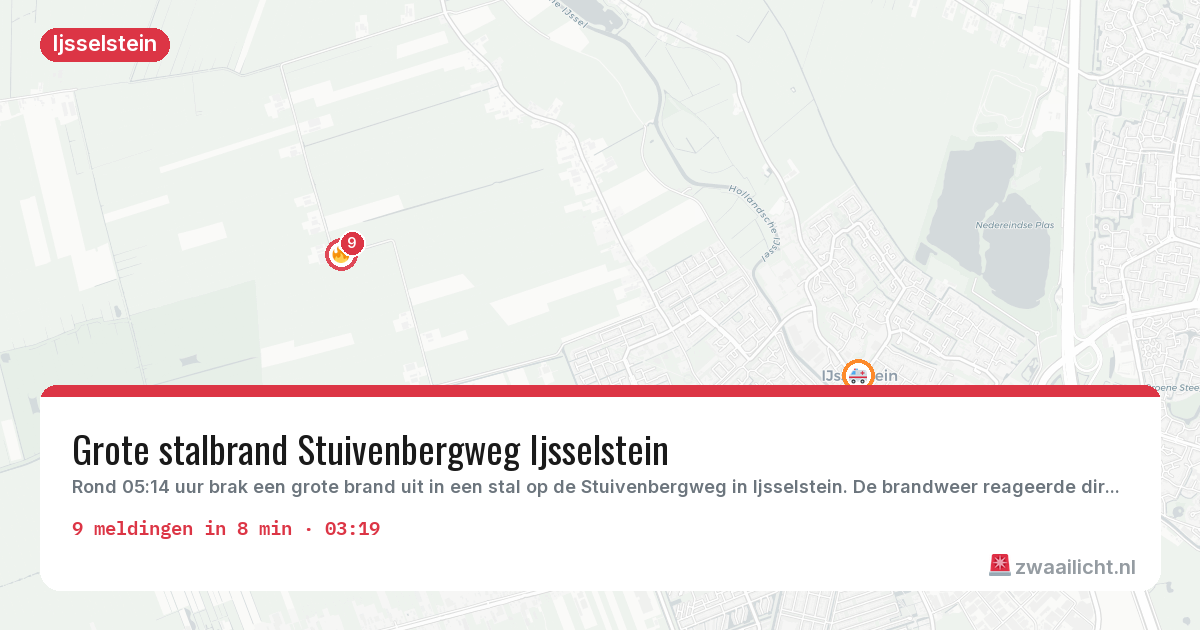 Kaart van de activiteitspiek bij Ijsselstein