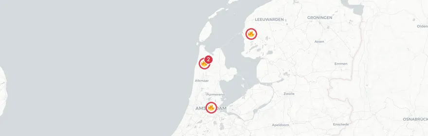 Kaart van Grote brand bijgebouw Nieuwe-Tonge