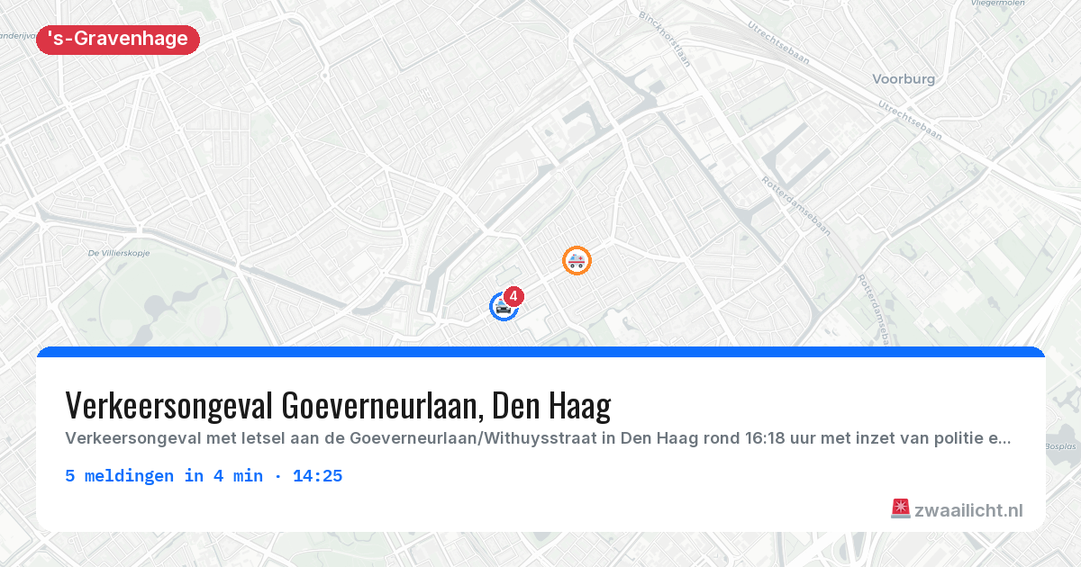 Kaart van de activiteitspiek bij 's-Gravenhage