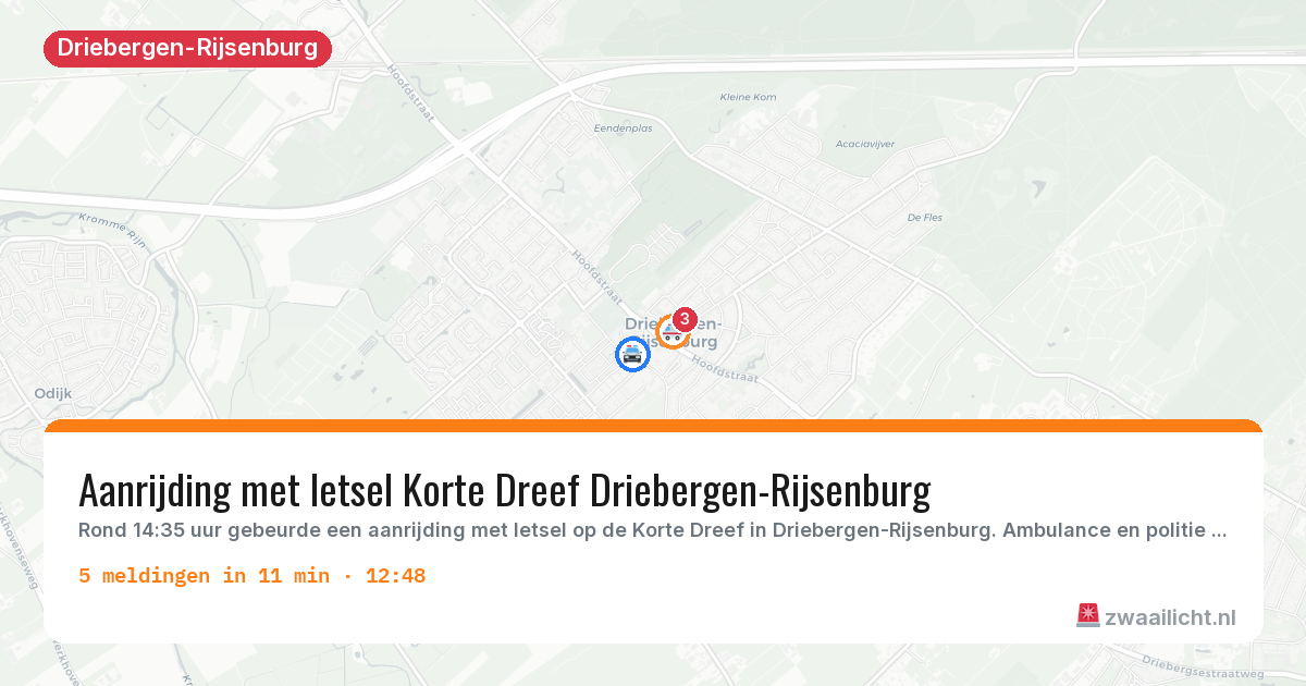 Kaart van de activiteitspiek bij Driebergen-Rijsenburg
