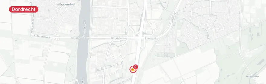 Kaart van Uitslaande brand volkstuinencomplex Arie Schaapweg Dordrecht