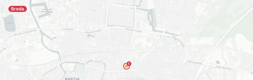 Kaart van Woningbrand Antiloopstraat Breda