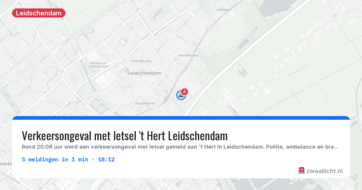 Kaart van de activiteitspiek bij Leidschendam