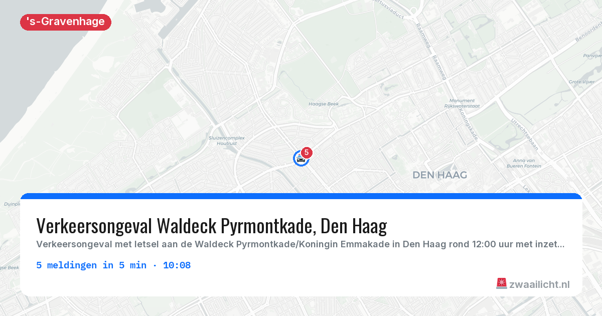 Kaart van de activiteitspiek bij 's-Gravenhage