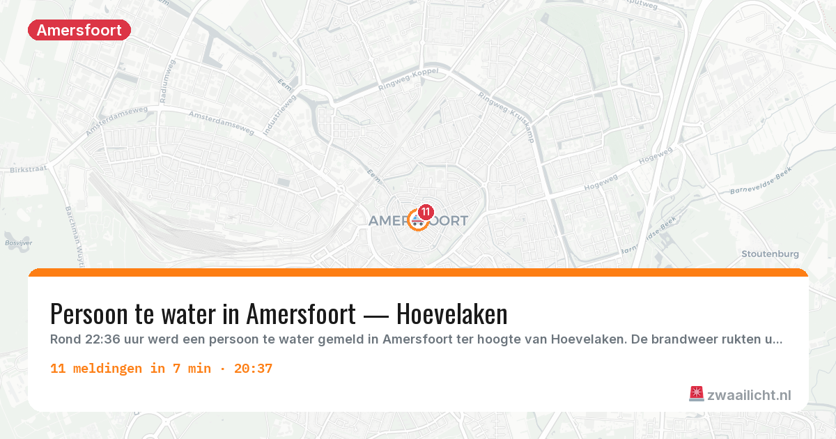 Kaart van de activiteitspiek bij Amersfoort