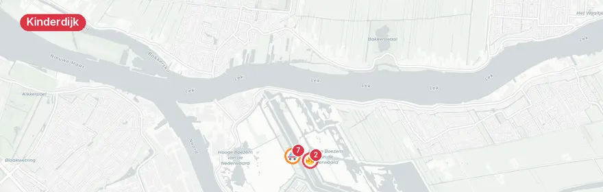 Kaart van Medisch noodgeval Nederwaard Kinderdijk
