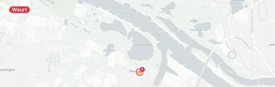 Kaart van Middelbrand Dorpsplein Weurt