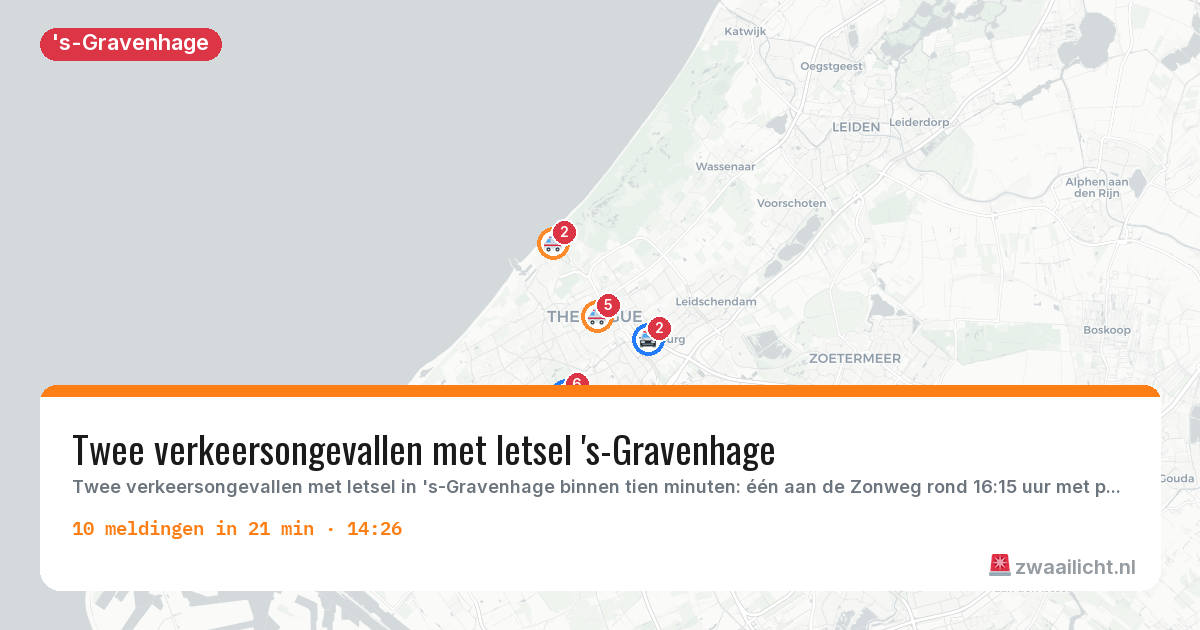 Kaart van de activiteitspiek bij 's-Gravenhage