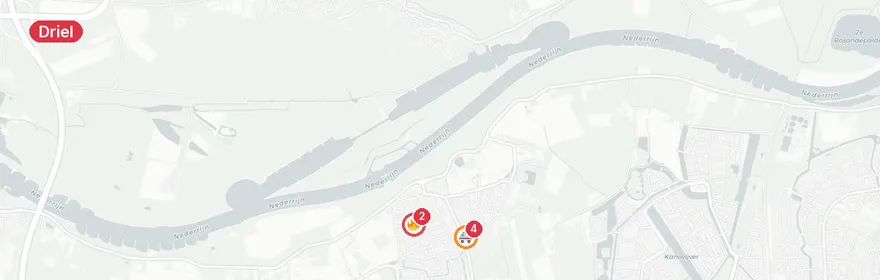 Kaart van Reanimatie Oldenhof Driel, traumahelikopter ingezet