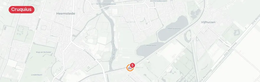 Kaart van Wielrenner gewond na botsing met auto op Cruquiusdijk